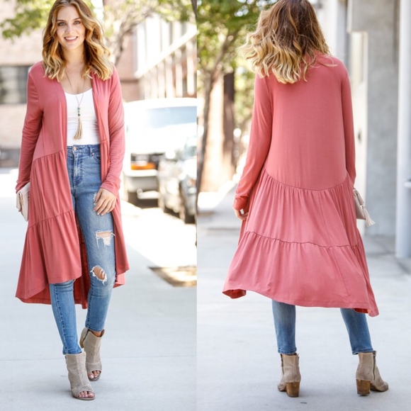 CLARA Long Sleeve Pop of Color Cardigan - SAGE - Picture 6 of 7